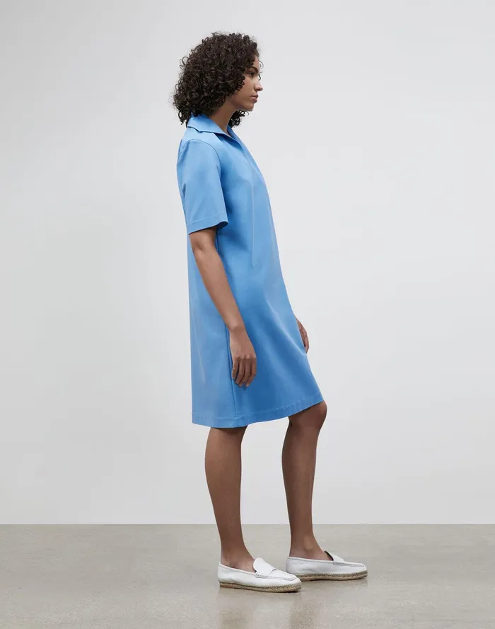 Women Lafayette 148 New York Dresses Petite Andie Dress In Fundamental BiStretch Bluebell