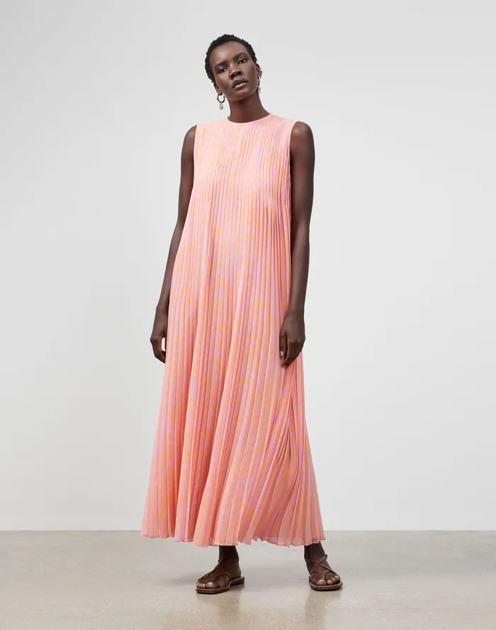 Women Lafayette 148 New York Dresses Petite Willow Maxi Dress In Zevron Print Georgette Dahlia Multi Women Lafayette 148 New York Dresses Petite Willow Maxi Dress In Zevron Print Georgette Dahlia Multi
