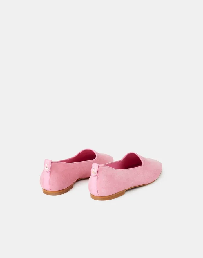 Women Lafayette 148 New York Flats Georgine Icon Loafer In Suede Dahlia