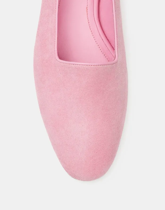 Women Lafayette 148 New York Flats Georgine Icon Loafer In Suede Dahlia