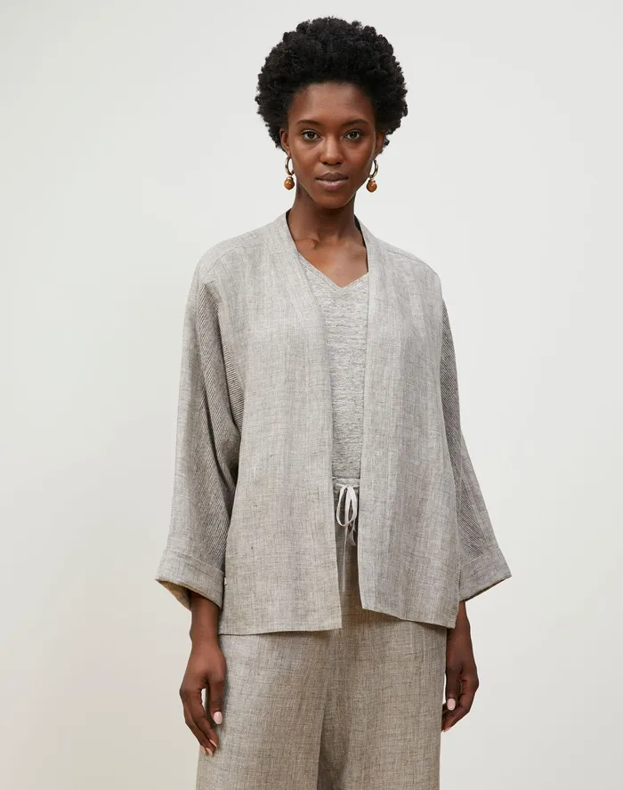Women Lafayette 148 New York Jackets and Blazers PlusSize Shiloh Jacket In Italian Kindlinen Mlange Driftwood Melange Women Lafayette 148 New York Jackets and Blazers PlusSize Shiloh Jacket In Italian Kindlinen Mlange Driftwood Melange