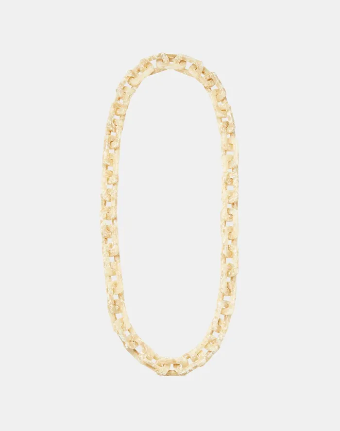 Women Lafayette 148 New York Jewelry Italian Resin Square Link Necklace Buttermilk