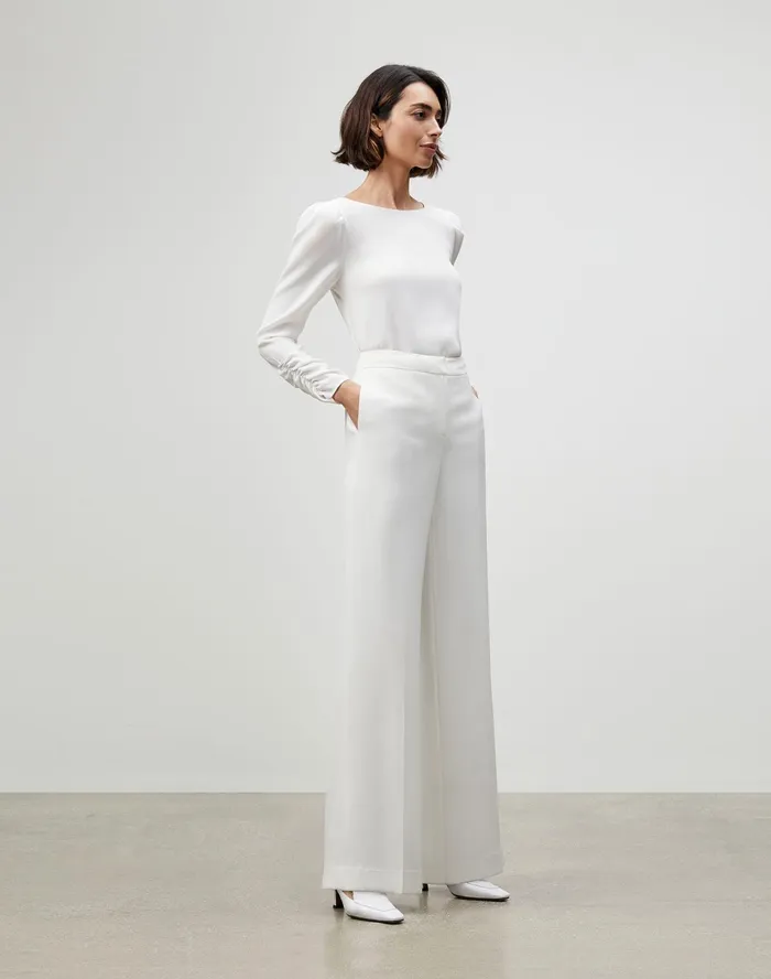 Women Lafayette 148 New York Pants and Shorts PlusSize Finesse Crepe Dalton Pant Cloud