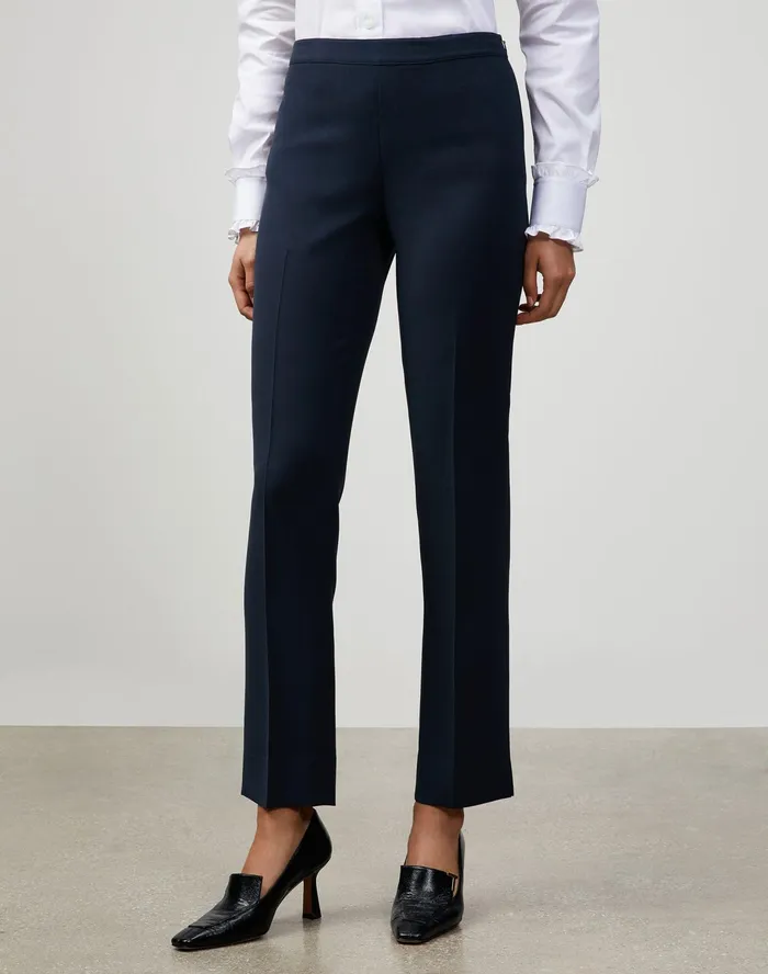 Women Lafayette 148 New York Pants and Shorts PlusSize Finesse Crepe Front Zip Ankle Length Pant Ink Women Lafayette 148 New York Pants and Shorts PlusSize Finesse Crepe Front Zip Ankle Length Pant Ink