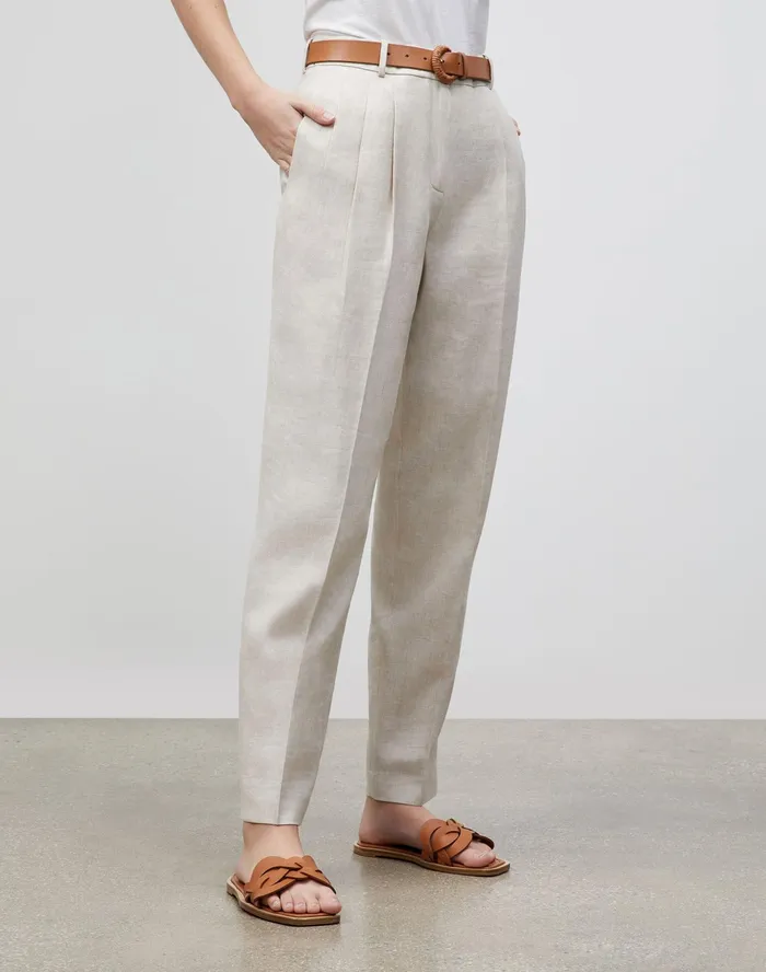 Women Lafayette 148 New York Pants and Shorts Vestry Pant In Vista Italian Weave Oyster Melange Women Lafayette 148 New York Pants and Shorts Vestry Pant In Vista Italian Weave Oyster Melange