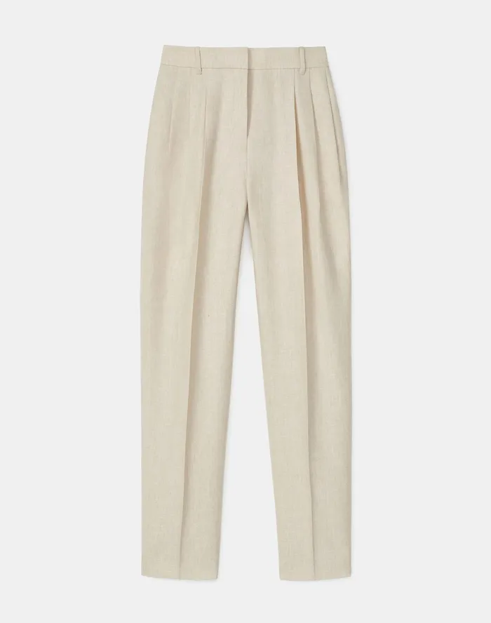 Women Lafayette 148 New York Pants and Shorts Vestry Pant In Vista Italian Weave Oyster Melange