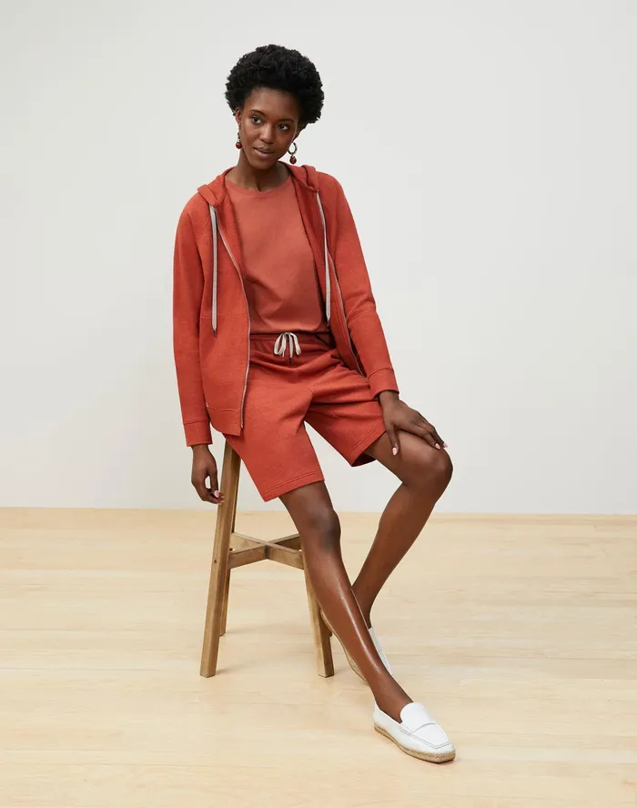 Women Lafayette 148 New York Tops and Tees Modern Tee In Cotton Jersey Chili Red