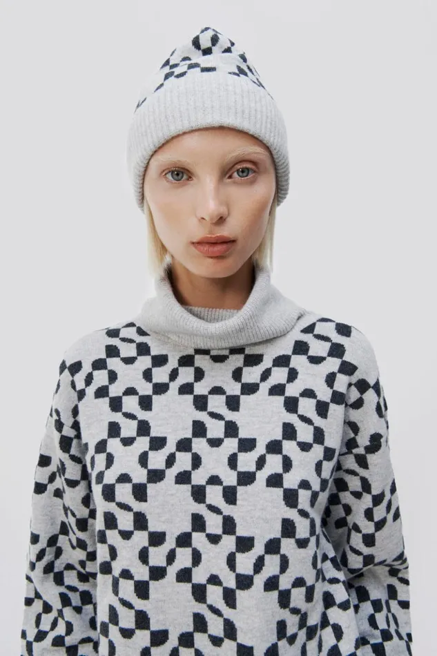 Women Larraine Hat Heather Grey Charcoal Multi Jonathan Simkhai Knitwear