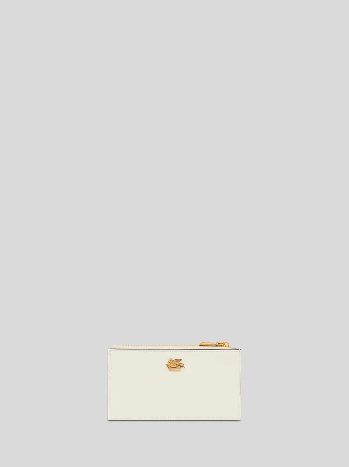 Women Leather Card Holder With Pegaso Etro Wallets And Credit Card Holder
