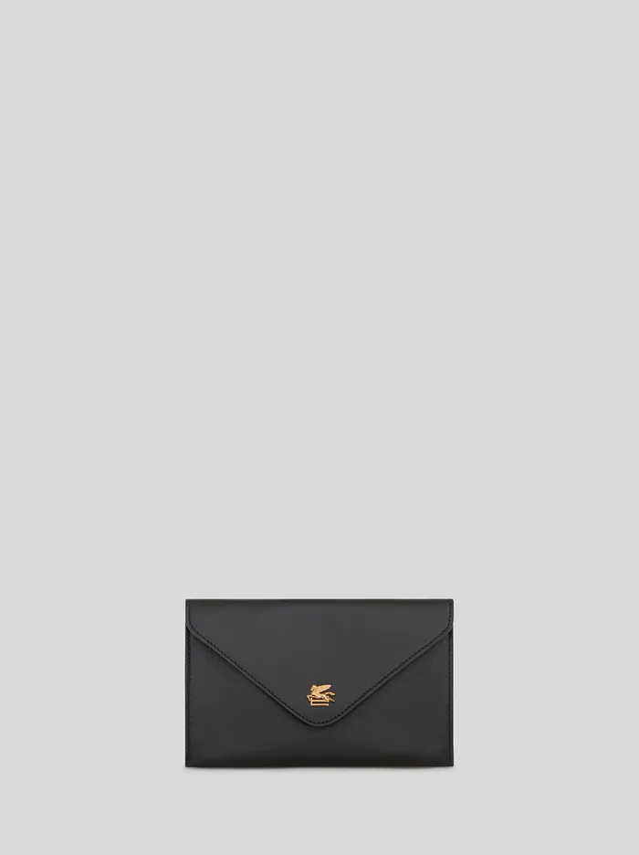 Women Leather Clutch Bag With Pegaso Etro Necessaire And Pouches