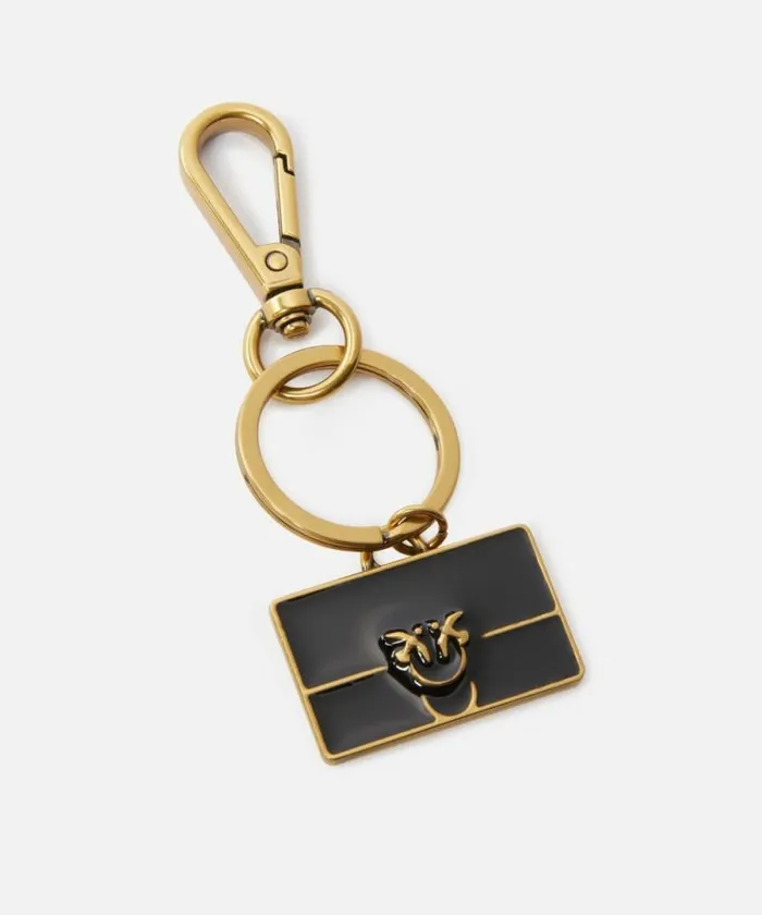 Women Leather Goods Pinko Keyring With Love Bag Charm Goldblack Women Leather Goods Pinko Keyring With Love Bag Charm Goldblack
