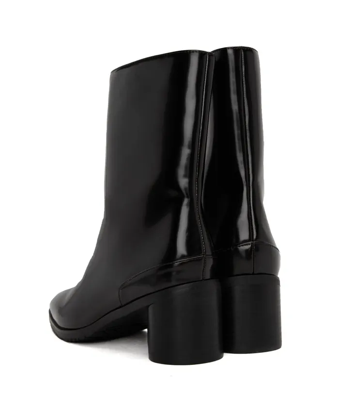 Women Liam Vegan High Heel Boots Black Matt and Nat Heels
