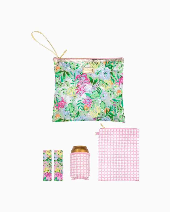 Women Lilly Pulitzer Bags Beach Day Pouch Resort White Pb Anniversary Toile