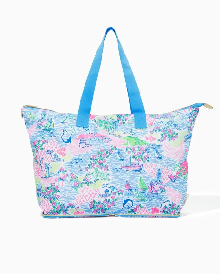 Women Lilly Pulitzer Bags Getaway Packable Tote Whisper Blue Lilly Loves Nantucket Women Lilly Pulitzer Bags Getaway Packable Tote Whisper Blue Lilly Loves Nantucket