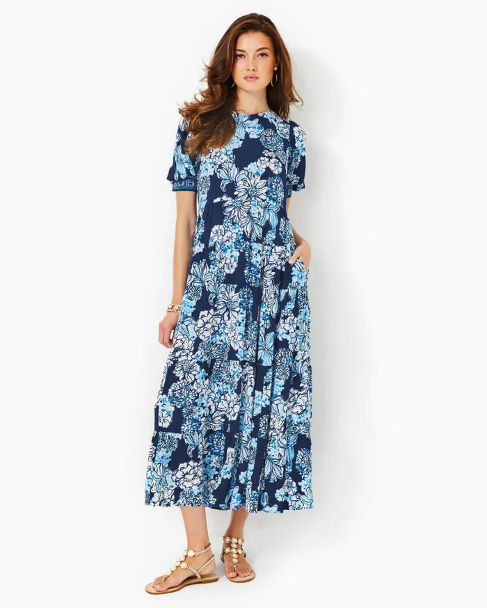 Women Lilly Pulitzer Dresses Ameilia Elbow Sleeve Midi Dress Multi Hot On The Vine Engineered Woven Dress Women Lilly Pulitzer Dresses Ameilia Elbow Sleeve Midi Dress Multi Hot On The Vine Engineered Woven Dress