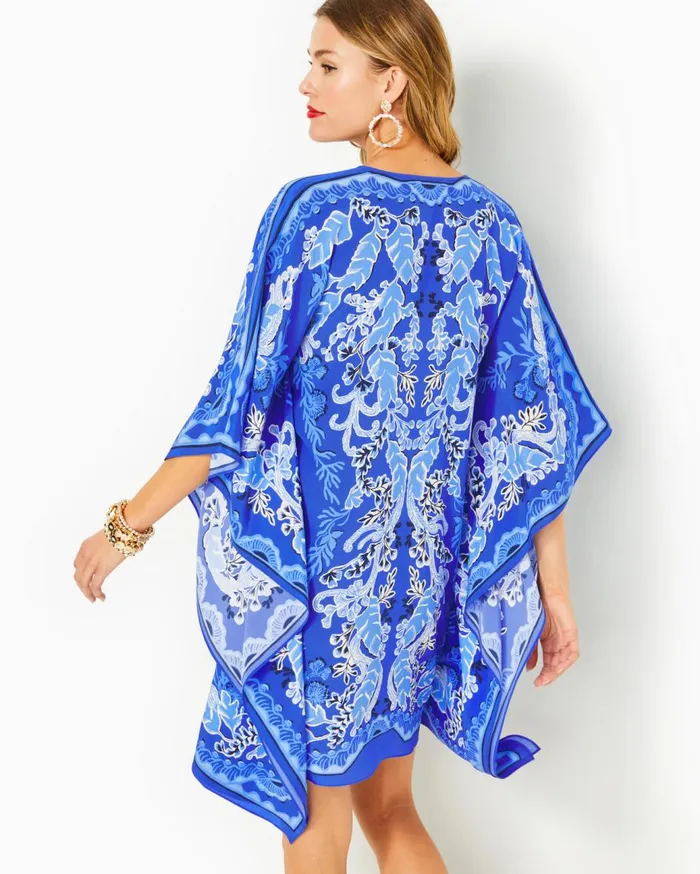 Women Lilly Pulitzer Dresses Cinzia Silk Caftan Alba Blue Baja Cove Engineered Woven Dress Women Lilly Pulitzer Dresses Cinzia Silk Caftan Alba Blue Baja Cove Engineered Woven Dress