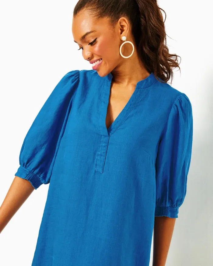 Women Lilly Pulitzer Dresses Cinzia Silk Caftan Alba Blue Baja Cove Engineered Woven Dress Women Lilly Pulitzer Dresses Cinzia Silk Caftan Alba Blue Baja Cove Engineered Woven Dress