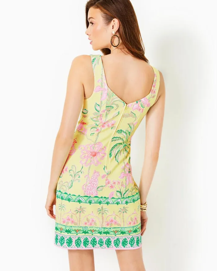 Women Lilly Pulitzer Dresses Del Rey Stretch Shift Dress Finch Yellow Tropical Oasis Engineered Knit Dress Women Lilly Pulitzer Dresses Del Rey Stretch Shift Dress Finch Yellow Tropical Oasis Engineered Knit Dress