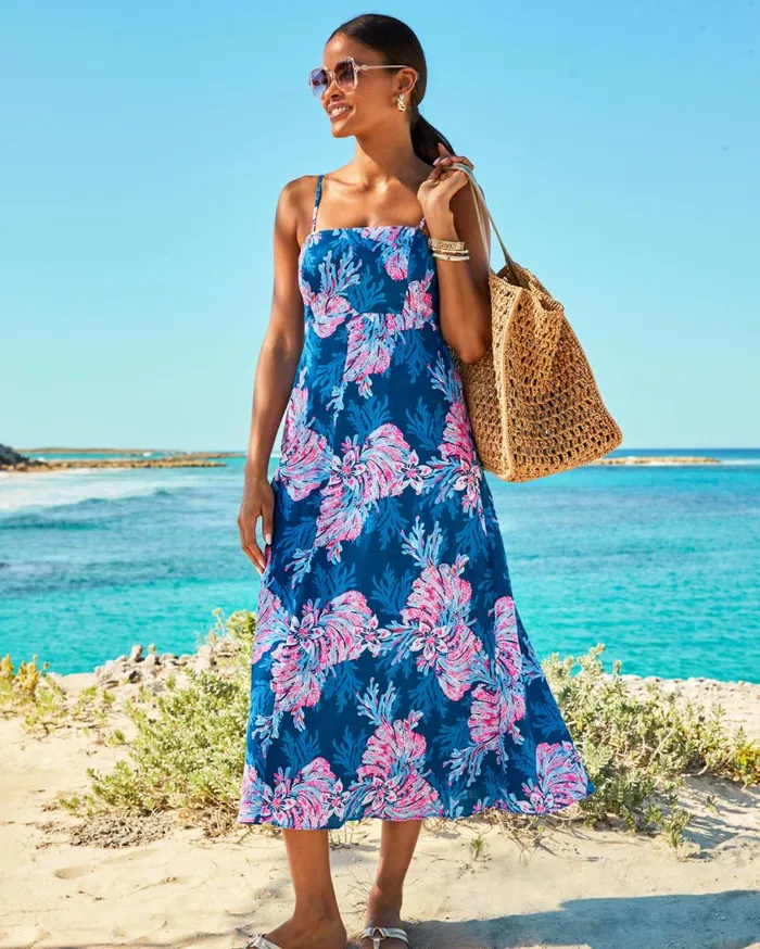 Women Lilly Pulitzer Dresses Gulianna Cotton Maxi Shift Dress Multi Spring In Your Step Women Lilly Pulitzer Dresses Gulianna Cotton Maxi Shift Dress Multi Spring In Your Step