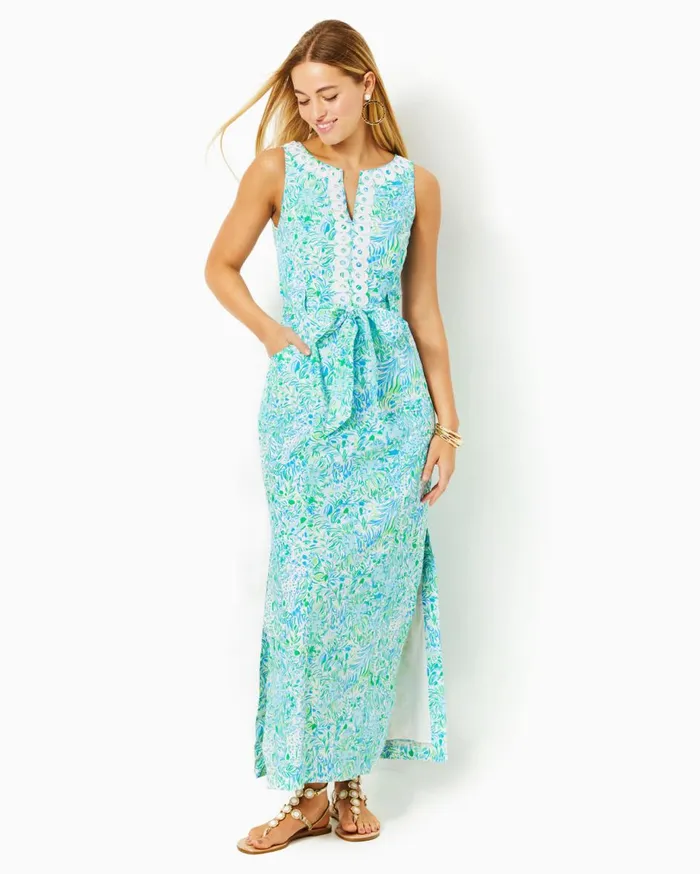 Women Lilly Pulitzer Dresses Gulianna Cotton Maxi Shift Dress Multi Spring In Your Step Women Lilly Pulitzer Dresses Gulianna Cotton Maxi Shift Dress Multi Spring In Your Step