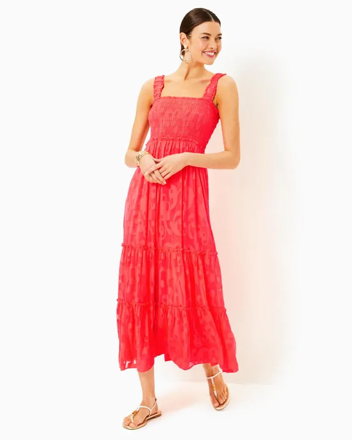 Women Lilly Pulitzer Dresses Gulianna Cotton Maxi Shift Dress Multi Spring In Your Step Women Lilly Pulitzer Dresses Gulianna Cotton Maxi Shift Dress Multi Spring In Your Step