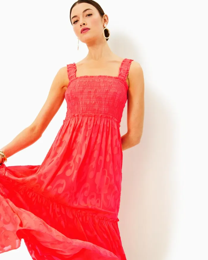Women Lilly Pulitzer Dresses Gulianna Cotton Maxi Shift Dress Multi Spring In Your Step Women Lilly Pulitzer Dresses Gulianna Cotton Maxi Shift Dress Multi Spring In Your Step