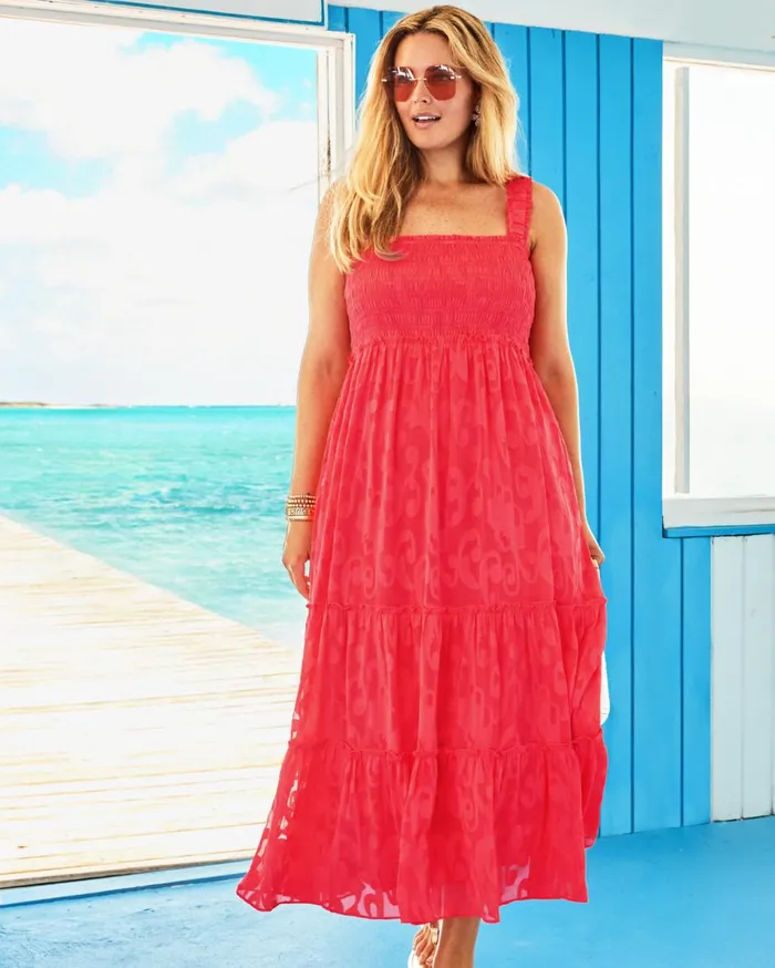 Women Lilly Pulitzer Dresses Gulianna Cotton Maxi Shift Dress Multi Spring In Your Step Women Lilly Pulitzer Dresses Gulianna Cotton Maxi Shift Dress Multi Spring In Your Step