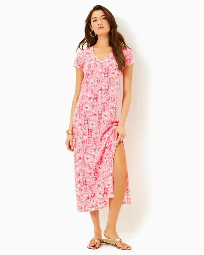 Women Lilly Pulitzer Dresses Gulianna Cotton Maxi Shift Dress Multi Spring In Your Step Women Lilly Pulitzer Dresses Gulianna Cotton Maxi Shift Dress Multi Spring In Your Step