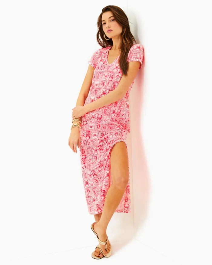 Women Lilly Pulitzer Dresses Gulianna Cotton Maxi Shift Dress Multi Spring In Your Step Women Lilly Pulitzer Dresses Gulianna Cotton Maxi Shift Dress Multi Spring In Your Step