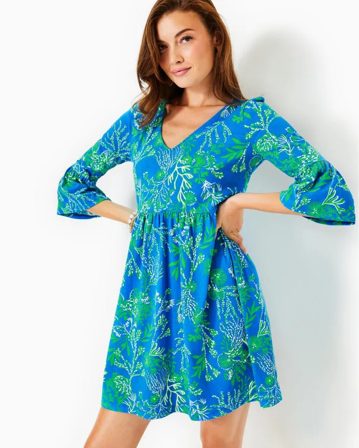Women Lilly Pulitzer Dresses Jannie VNeck Dress Briny Blue A Bit Salty Women Lilly Pulitzer Dresses Jannie VNeck Dress Briny Blue A Bit Salty