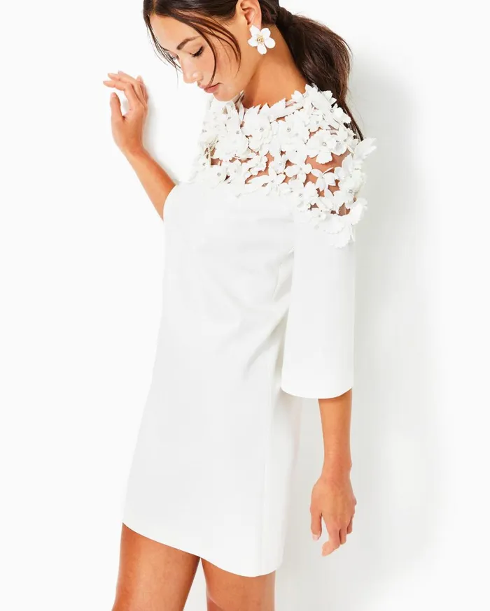 Women Lilly Pulitzer Dresses Lilly Pulitzer X Badgley Mischka Beatrice Dress Resort White Women Lilly Pulitzer Dresses Lilly Pulitzer X Badgley Mischka Beatrice Dress Resort White