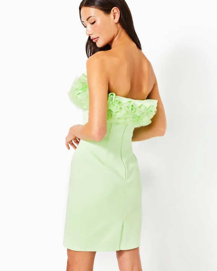 Women Lilly Pulitzer Dresses Lilly Pulitzer X Badgley Mischka Fritzi Ruffle Dress Iced Jade Women Lilly Pulitzer Dresses Lilly Pulitzer X Badgley Mischka Fritzi Ruffle Dress Iced Jade