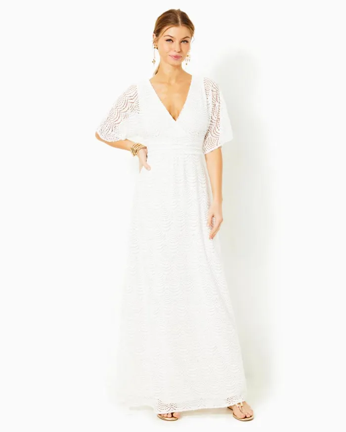 Women Lilly Pulitzer Dresses Parigi Lace Maxi Dress Resort White Scalloped Shell Lace Women Lilly Pulitzer Dresses Parigi Lace Maxi Dress Resort White Scalloped Shell Lace