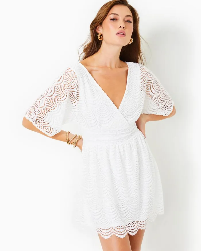 Women Lilly Pulitzer Dresses Parigi Skort Romper Resort White Scalloped Shell Lace Women Lilly Pulitzer Dresses Parigi Skort Romper Resort White Scalloped Shell Lace