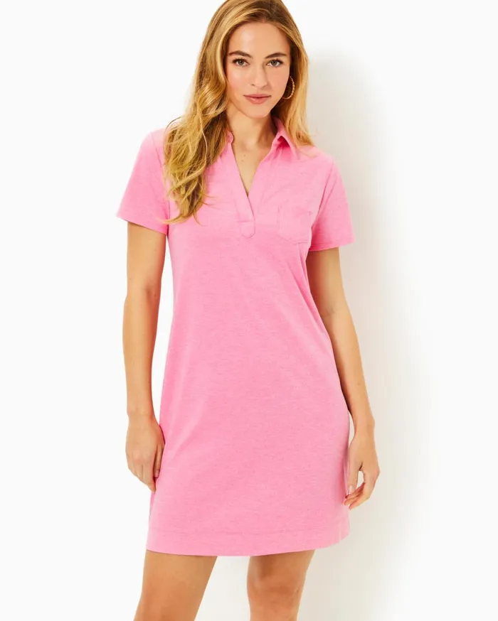 Women Lilly Pulitzer Dresses UPF 50 Dune Dress Heathered Confetti Pink Women Lilly Pulitzer Dresses UPF 50 Dune Dress Heathered Confetti Pink