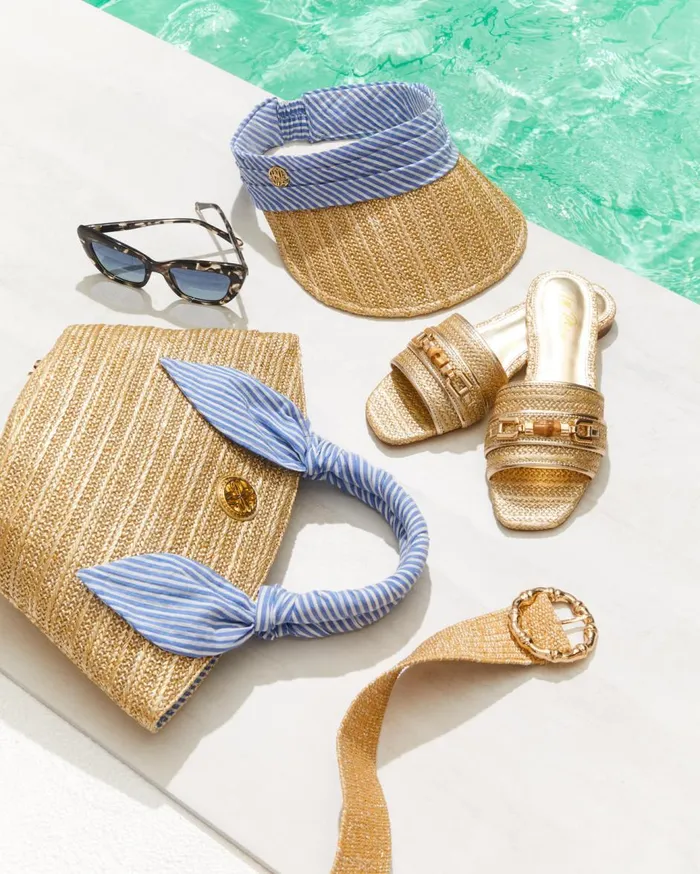 Women Lilly Pulitzer Hats and Hair For Shore Visor Coastal Blue Ltwt Oxford Stripe Women Lilly Pulitzer Hats and Hair For Shore Visor Coastal Blue Ltwt Oxford Stripe