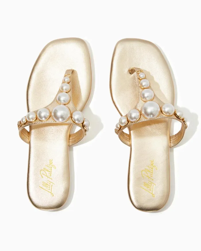 Women Lilly Pulitzer Shoes Cloe Sandal Gold Metallic Women Lilly Pulitzer Shoes Cloe Sandal Gold Metallic
