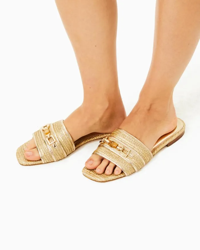 Women Lilly Pulitzer Shoes Dayna Sandal Gold Metallic Women Lilly Pulitzer Shoes Dayna Sandal Gold Metallic
