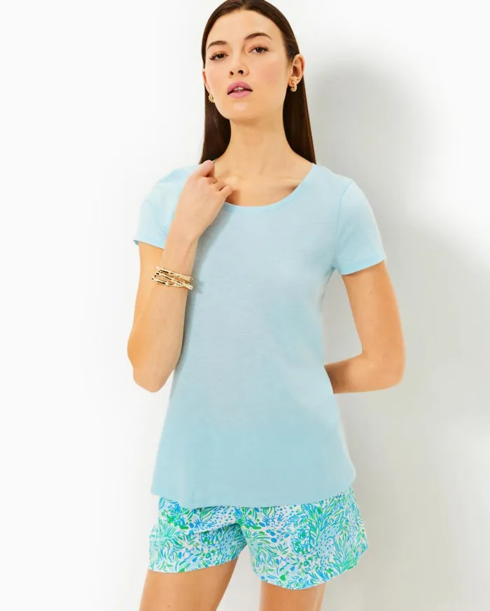 Women Lilly Pulitzer Tops Etta Scoop Neck Top True Navy Women Lilly Pulitzer Tops Etta Scoop Neck Top True Navy