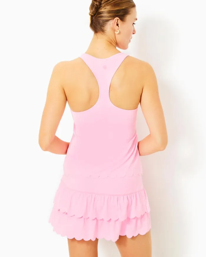 Women Lilly Pulitzer Tops UPF 50 Luxletic Claralee Scallop Bra Tank Top Resort White Women Lilly Pulitzer Tops UPF 50 Luxletic Claralee Scallop Bra Tank Top Resort White