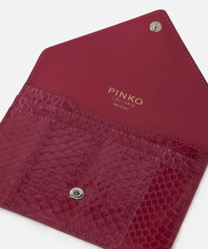 Women Limited Edition Pinko PINKO Galleria Small Pouch In Shiny Reptile Skin Fuchsiacactus Flowerold Silver Women Limited Edition Pinko PINKO Galleria Small Pouch In Shiny Reptile Skin Fuchsiacactus Flowerold Silver