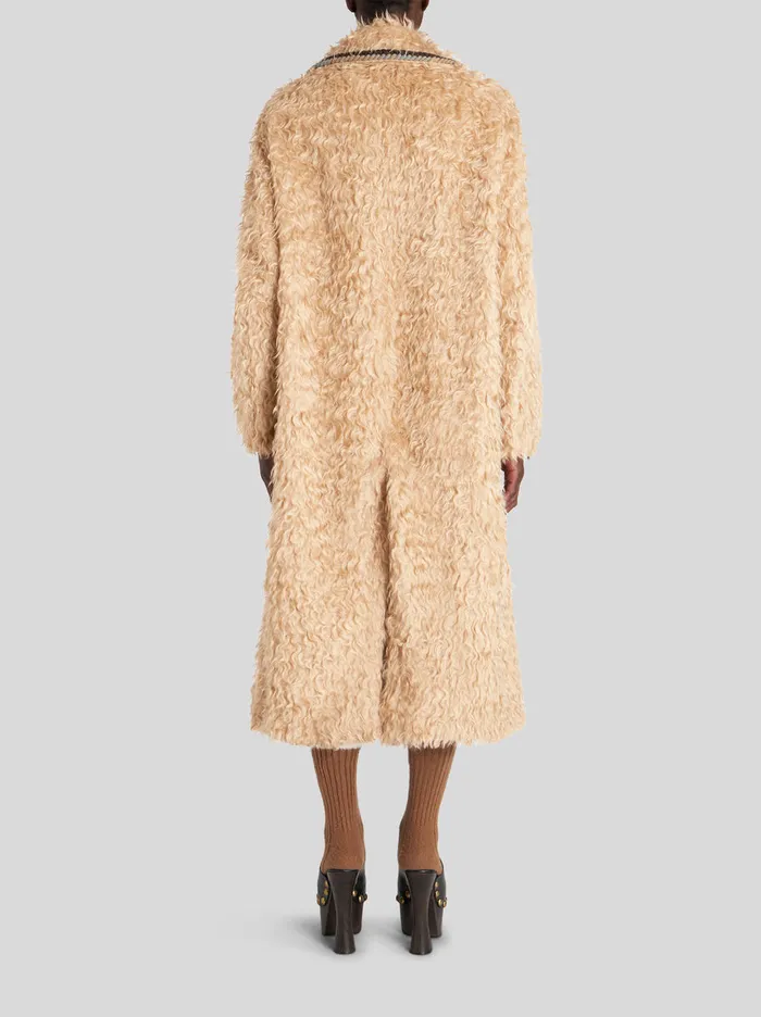 Women Long Coat With Worked Edging Etro Coats And Outerwear