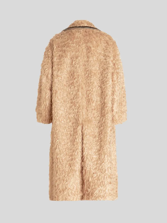 Women Long Coat With Worked Edging Etro Coats And Outerwear