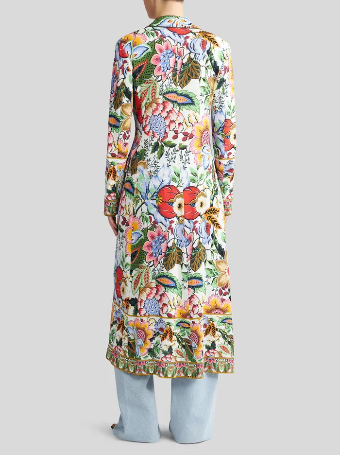 Women Long FloralPrint Duster Coat Etro Coats And Outerwear