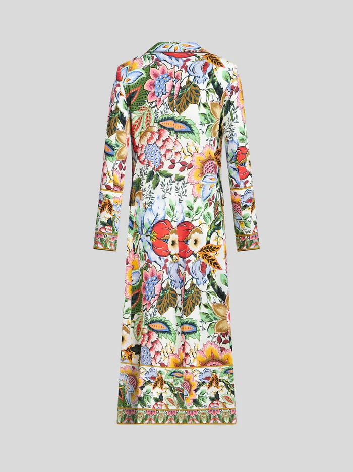 Women Long FloralPrint Duster Coat Etro Coats And Outerwear
