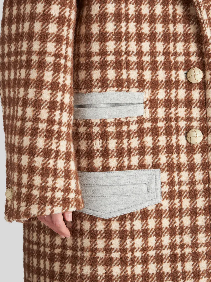 Women Long Houndstooth Coat Etro Coats And Outerwear