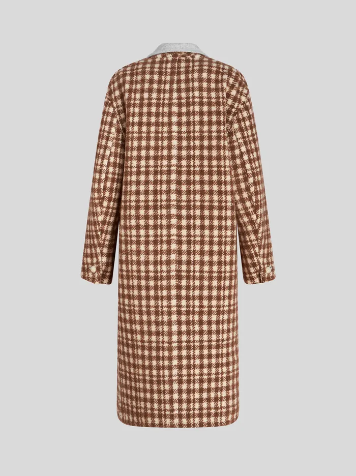 Women Long Houndstooth Coat Etro Coats And Outerwear