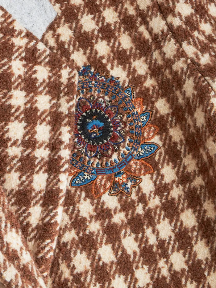 Women Long Houndstooth Coat Etro Coats And Outerwear