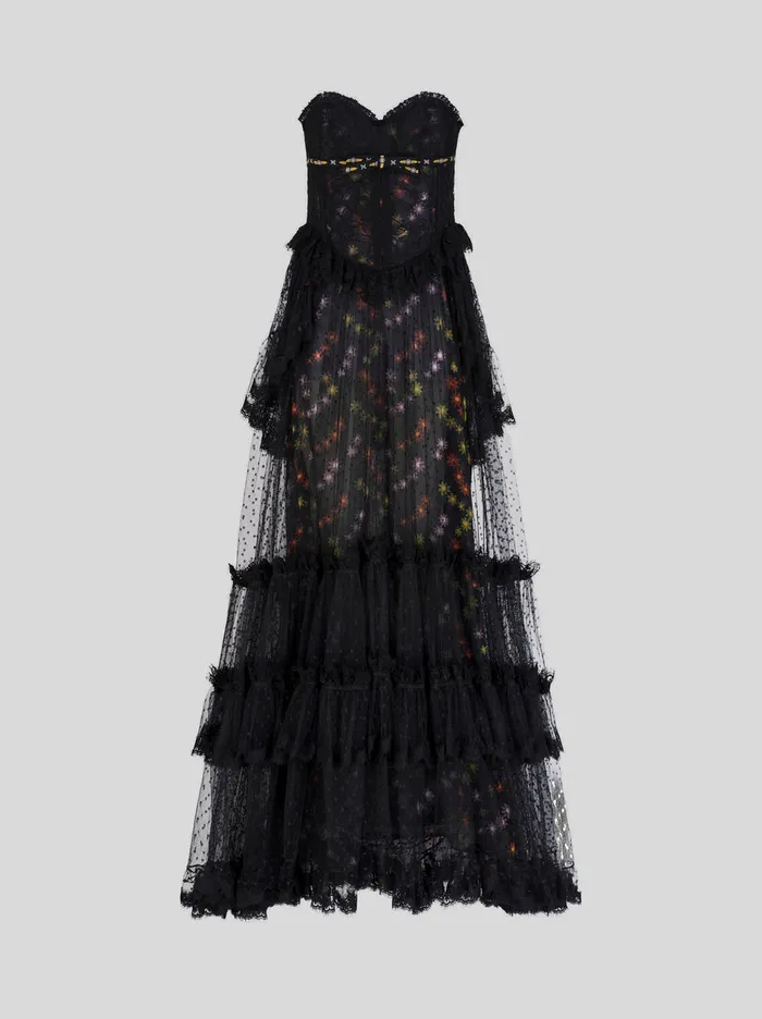 Women Long Lace Bustier Dress Etro Dresses