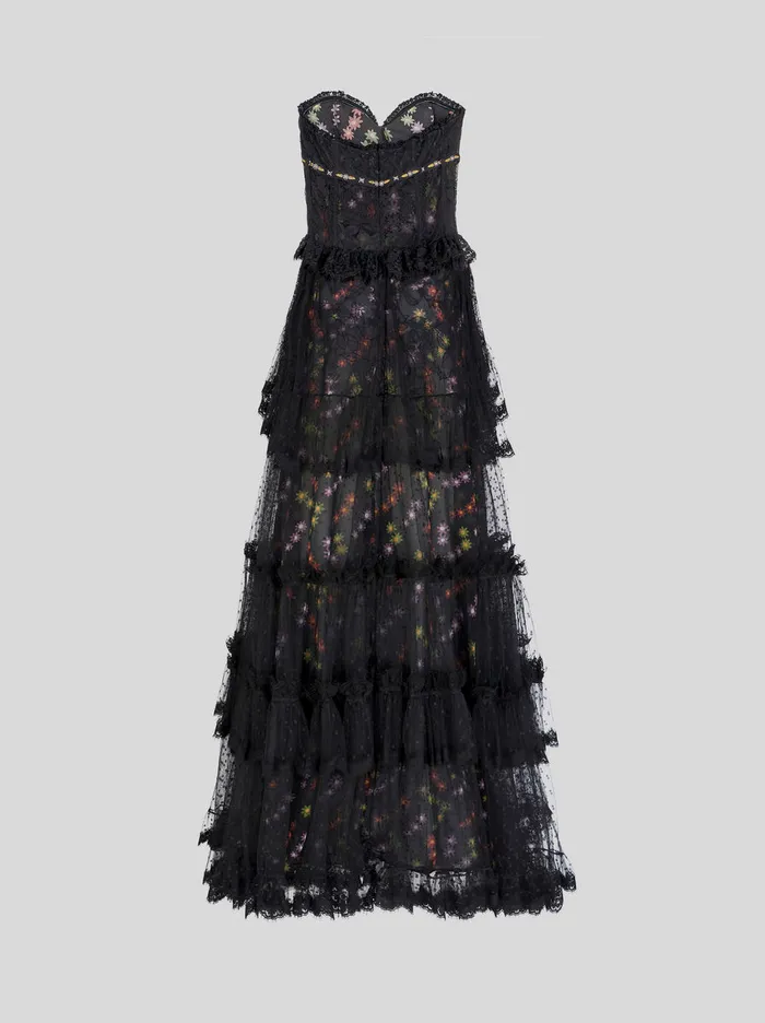 Women Long Lace Bustier Dress Etro Dresses